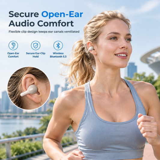 Écouteurs Bluetooth sans fil à clip et à oreille ouverte pour le sport