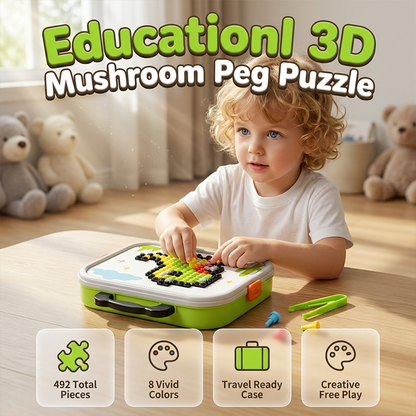 Puzzle créatif en 3D avec des champignons à enfoncer