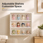🧸✨💖 Vitrine murale transparente pour figurines avec deux étagères et rangement