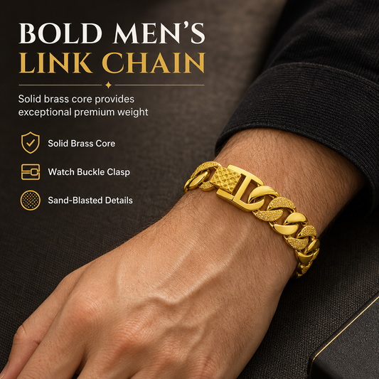 📢📢50 % DE RÉDUCTION !! ⏰Bracelet pour homme de style vietnamien couleur sable-or – Finition sablée mate et fermoir de montre💎