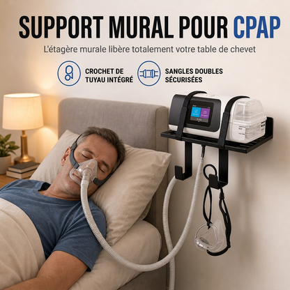 Support mural pour tuyau CPAP et étagère organisatrice pour masque, compatible avec les machines CPAP et les tubes